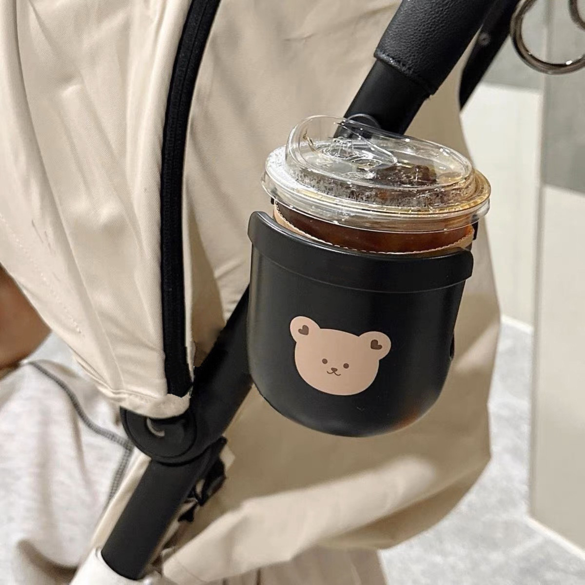 INS小熊款推車杯架