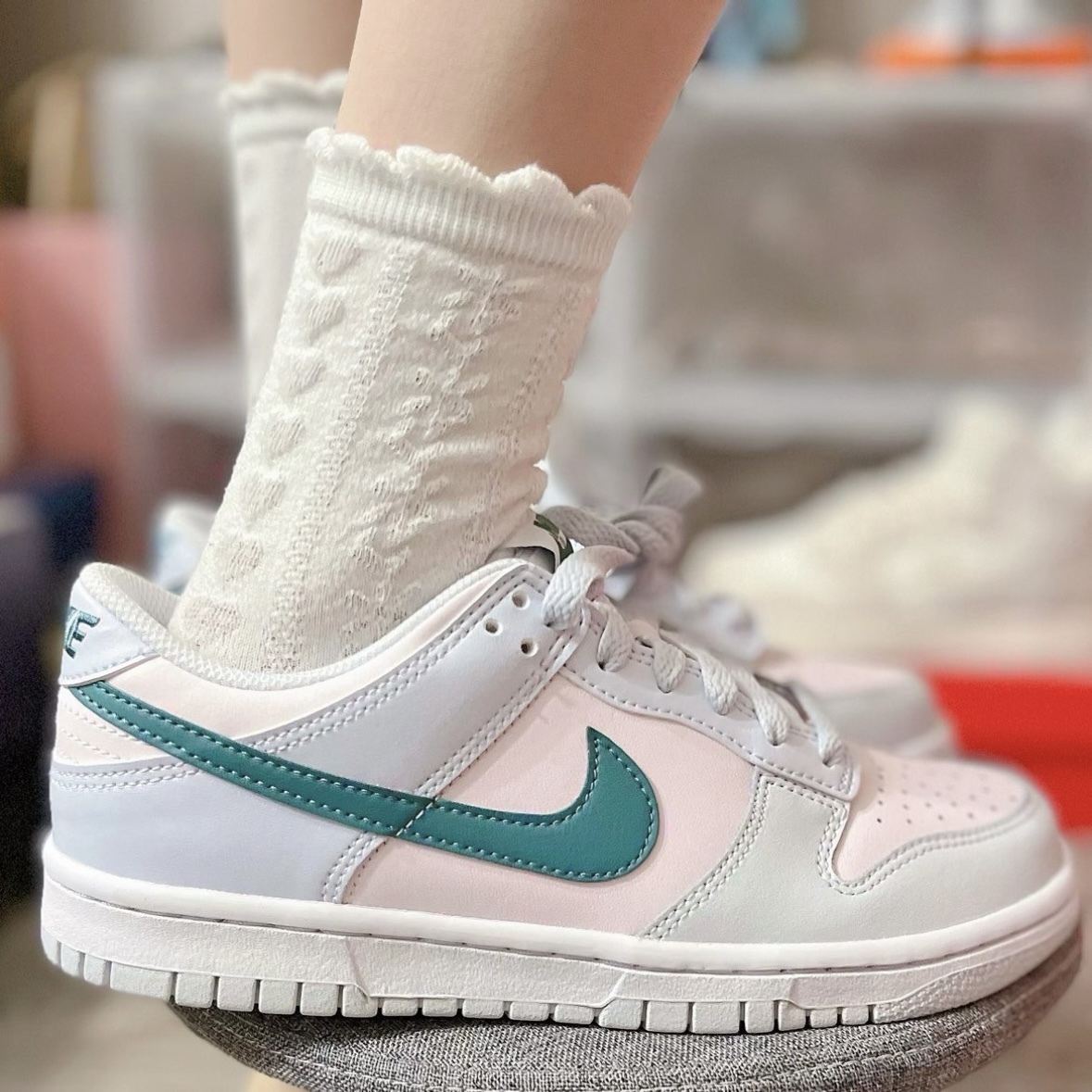 Nike Dunk Low Mineral Teal (GS) 淡青粉