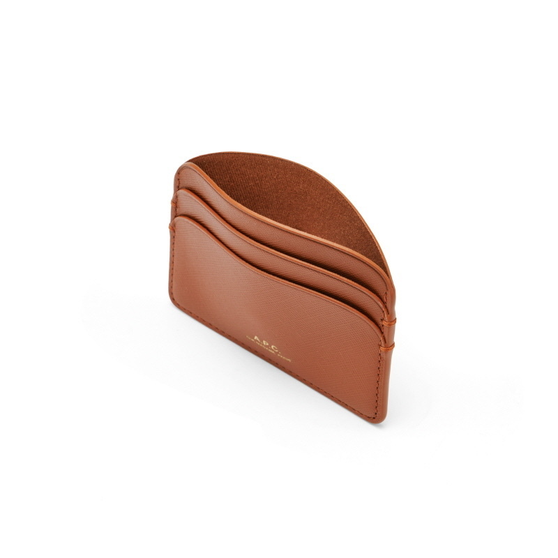 A.P.C. Tan Demi-lune Card Holder