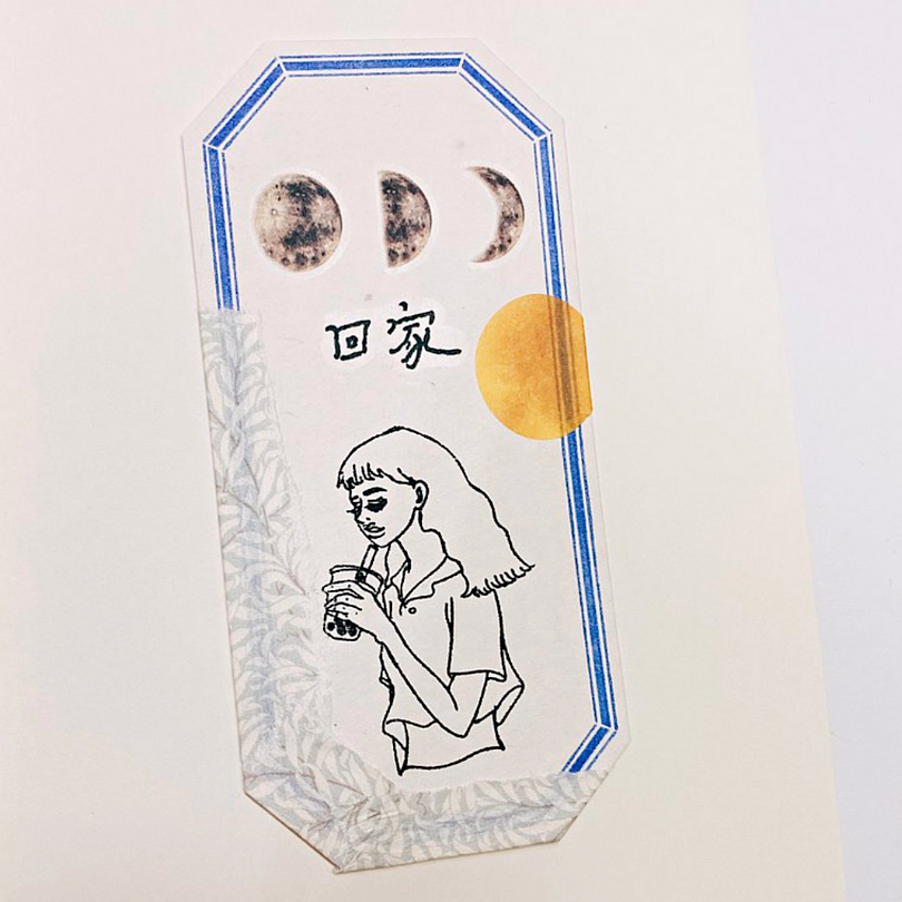 la dolce vita Wooden Stamp－Bubble Tea Girl (Taiwanese Stationery Brand)