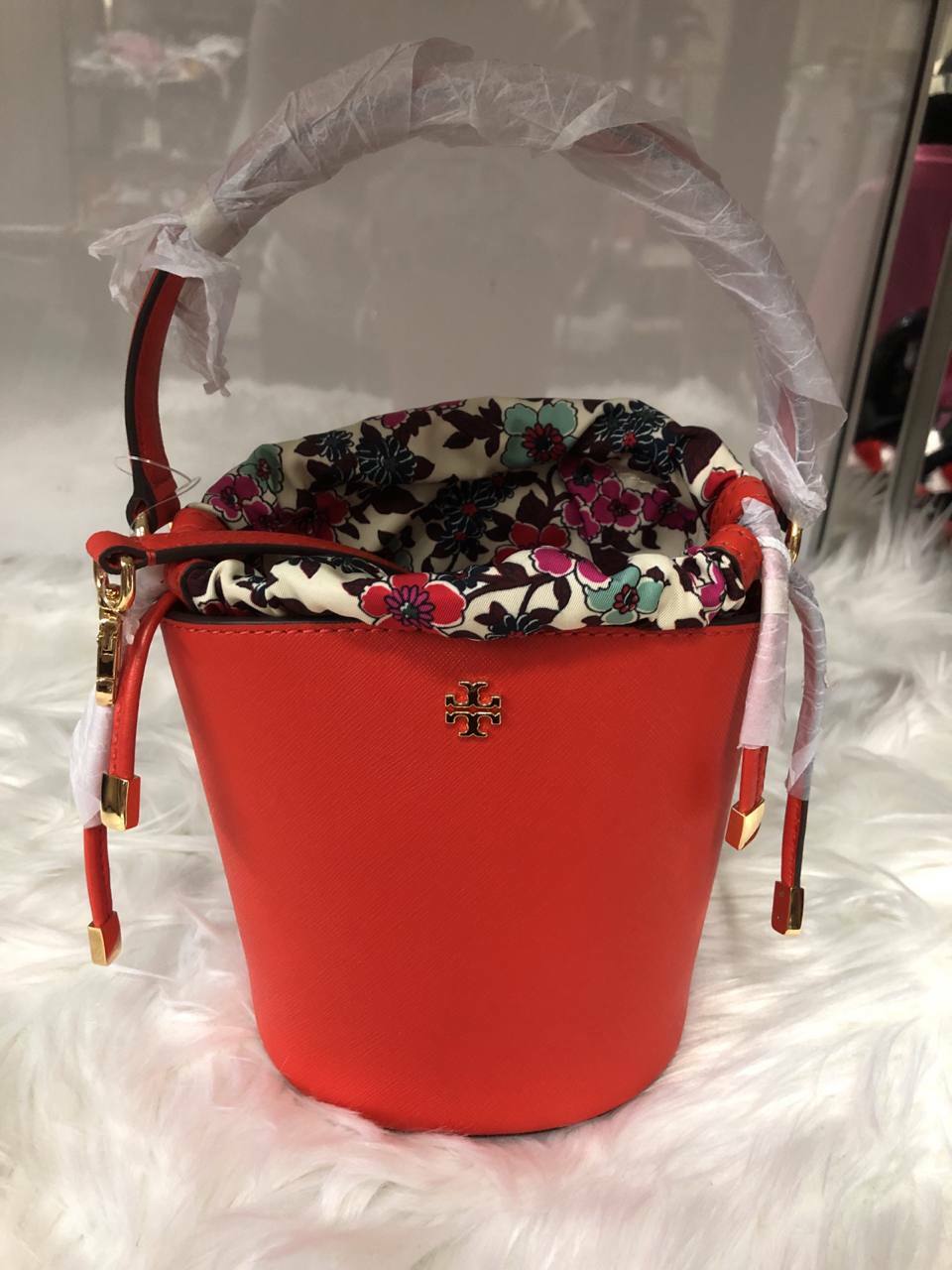 [S] TORY BURCH EMERSON MINI BUCKET BAG,BRIGHT SAMBA, 86077-873 FINAL SALE  (STB312)