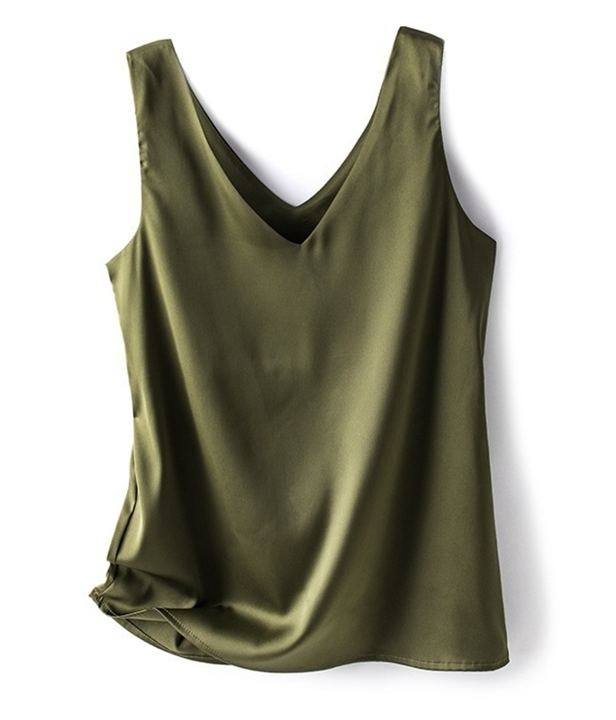 雙V領無袖仿緞背心 八色