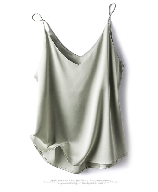 雙V領細吊帶仿緞背心 九色