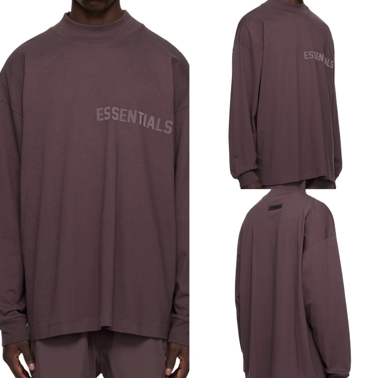FOG ESSENTIALS 胸口字體膠印Logo 紫羅蘭 紫色 長袖