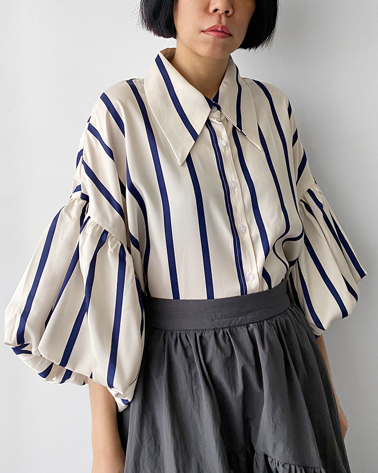 MFT-2285 澎袖大翻領襯衫