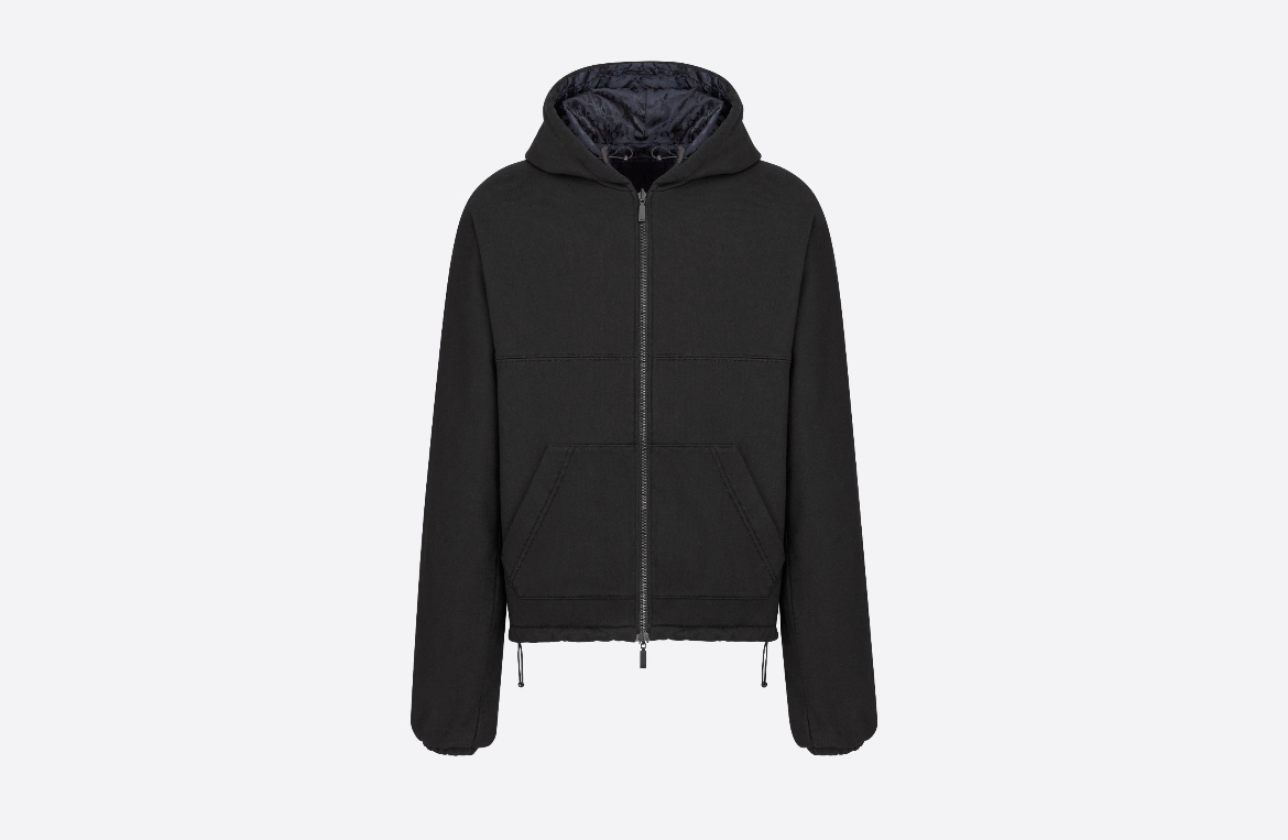 【DIOR】REVERSIBLE ZIP-UP HOODIE Christian Dior Women's Logo Zip Reversible Hoodie Oblique