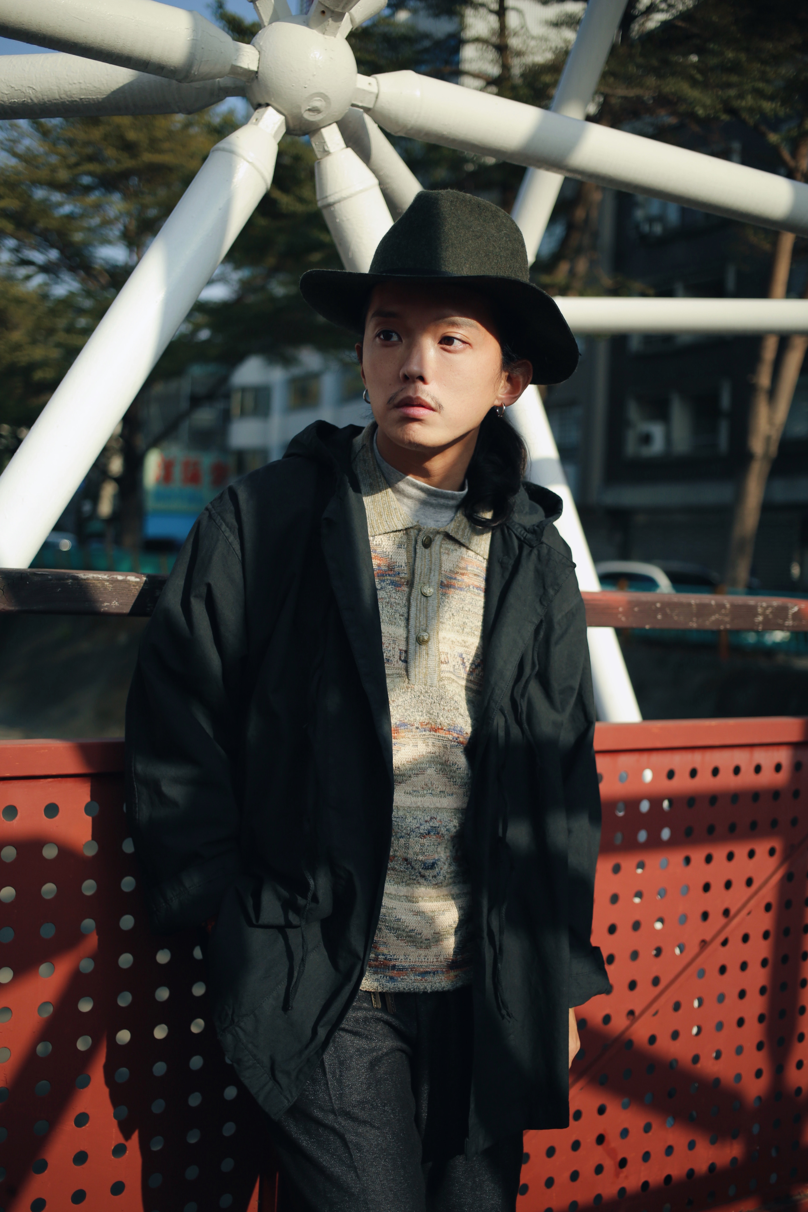 Italian military snow parka, black dyed/古著義大利軍雪地著用連帽風衣