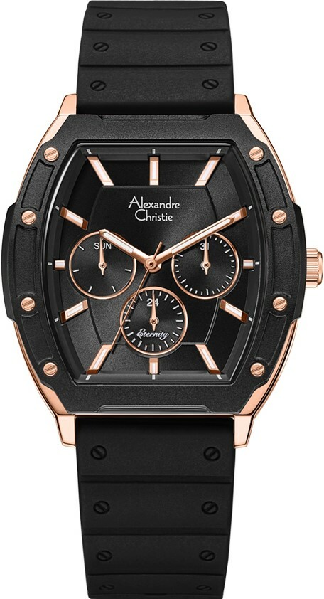 萬年鐘錶 - Alexandre Christie  6628BF系列   酒桶圓弧三眼不鏽鋼女錶  AC手錶  6628BFRBRBA  錶徑37.5MM