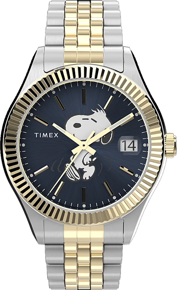 萬年鐘錶 - TIMEX  x Peanuts  天美時   限定 SNOOPY復古半金不鏽鋼女錶  TW2V47500  錶徑34MM