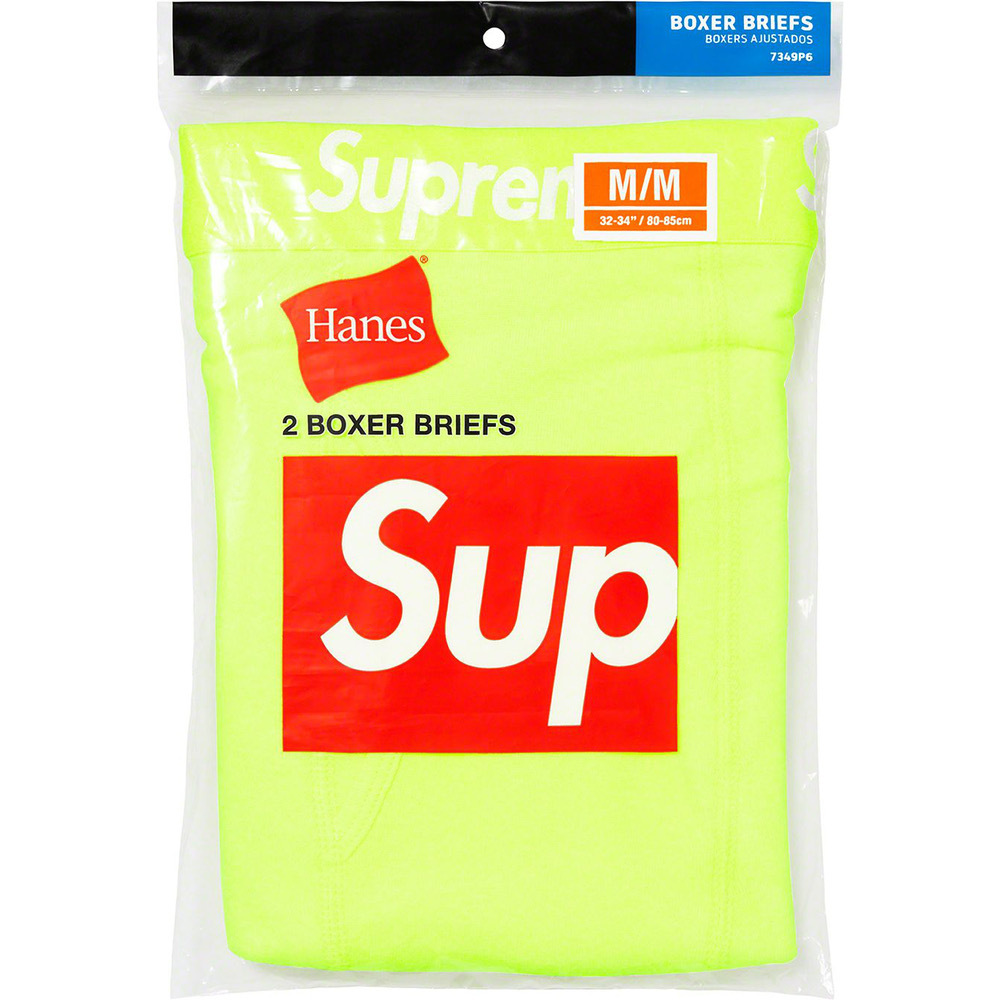 Supreme X Hanes 2023 S/S 春夏Boxer Briefs (2 Pack) 螢光內褲