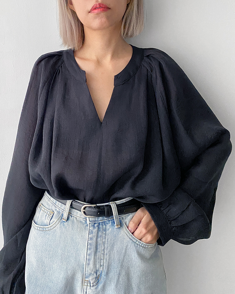 MFT-2059 天絲慵懶上衣 ʙʟᴀᴄᴋ