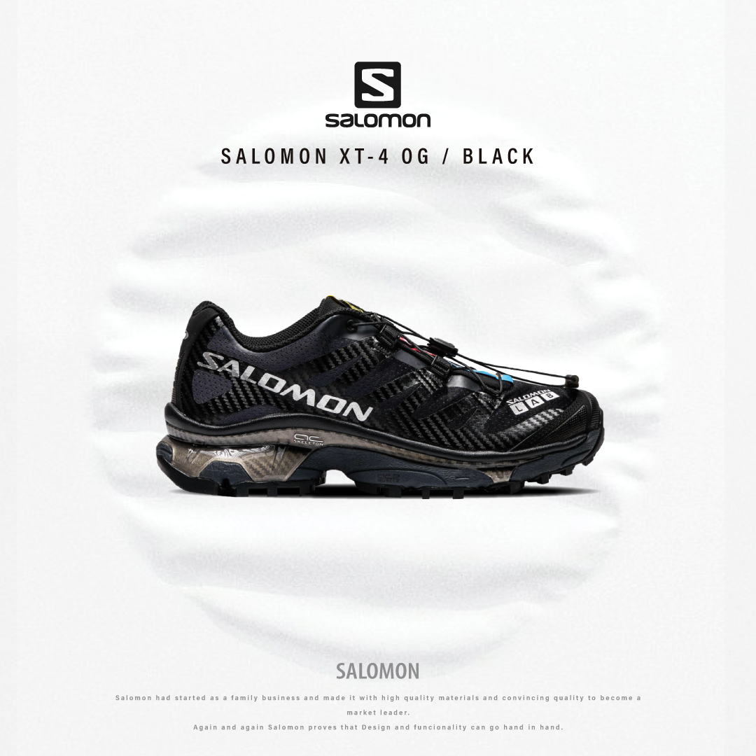 Salomon XT-4 OG 金屬銀黃紅藍機能越野跑鞋黑月蝕黑