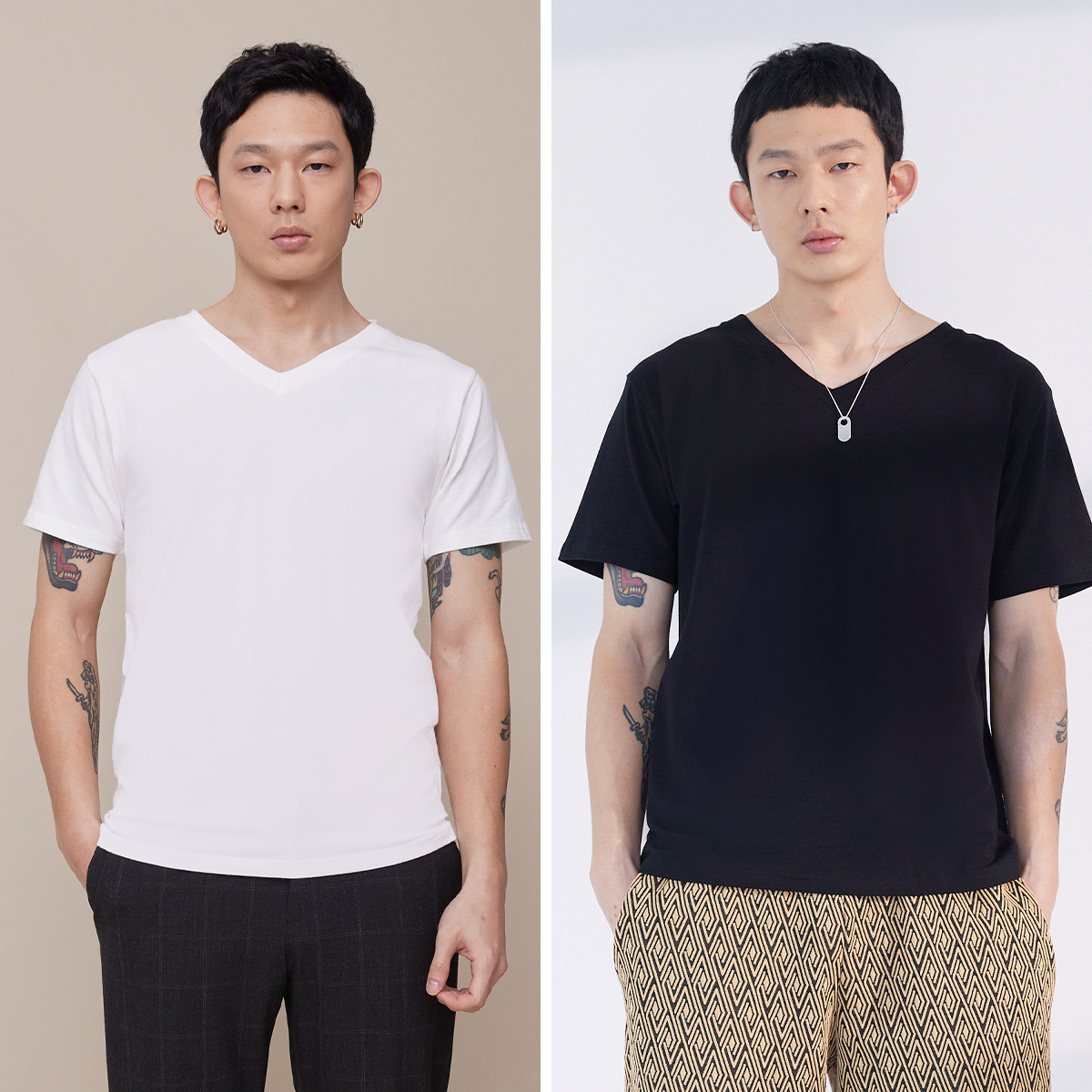 Vacation V領彈性短袖