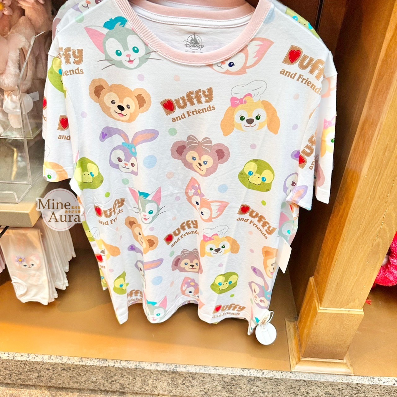達菲 Duffy 和朋友們系列 滿版大頭圖案 上衣 短T -上海迪士尼樂園