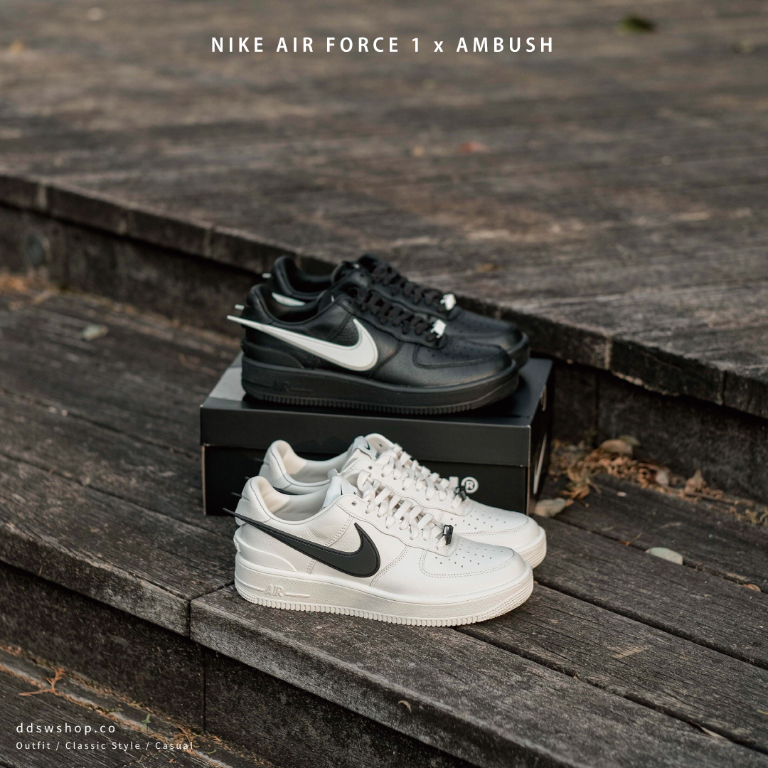 Nike Air Force 1 x Ambush 聯名款 立體Logo 黑色皮革白勾 DV3464-001 白色皮革黑勾 DV3464-002