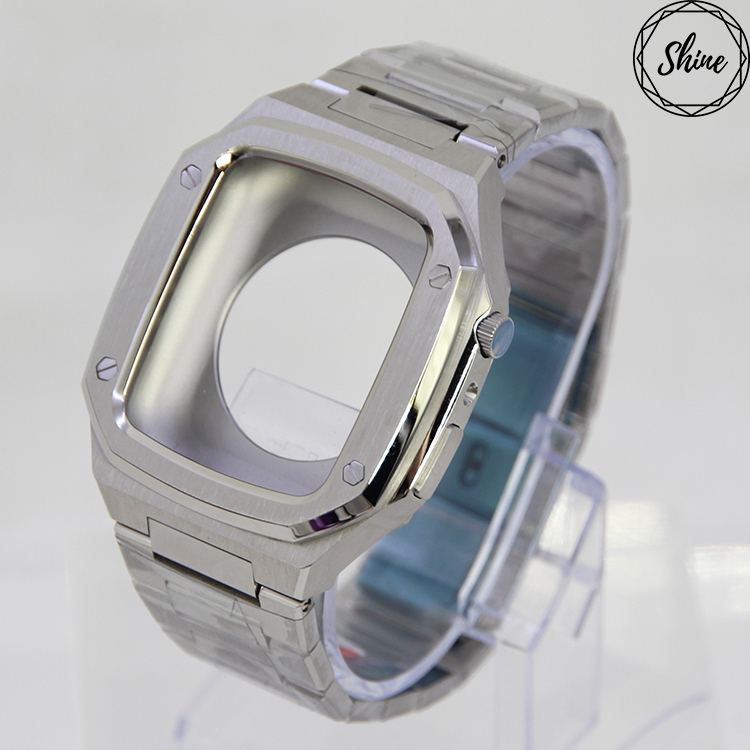 銀色 44mm 不鏽鋼蘋果手錶配件