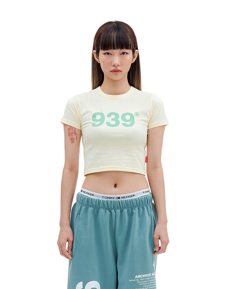 939 LOGO CROP TOP (LEMON)