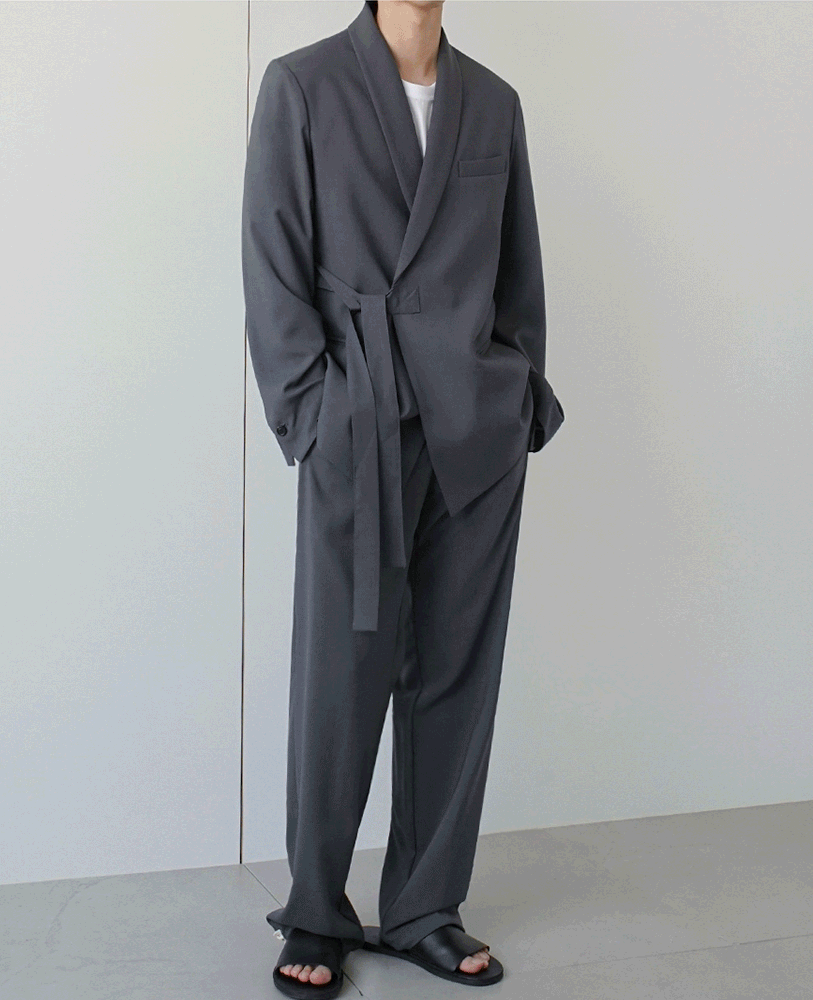 側綁帶西裝套裝 / 3色 / 成套販售