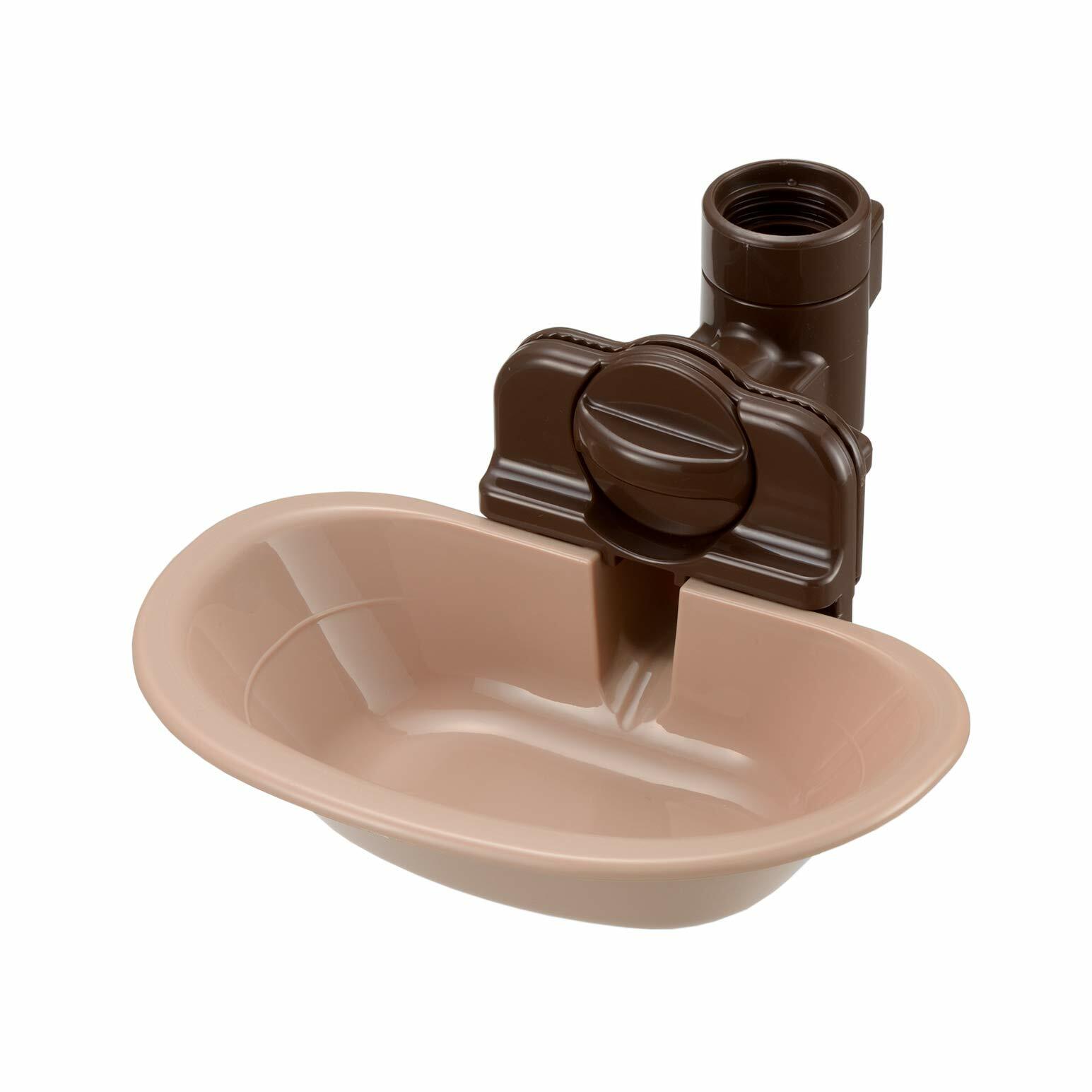 Richell - 寵物用固定式飲水盤 (中/啡)