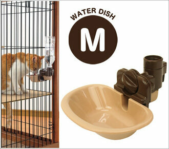 Richell - 寵物用固定式飲水盤 (中/啡)