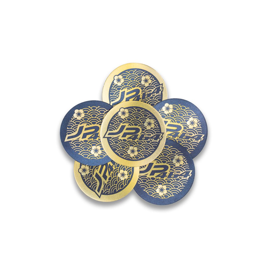 【JP464】 金屬光澤 日式風格 浮世繪海浪 櫻花 LOGO貼紙 2張一組 顏色各一 不分售