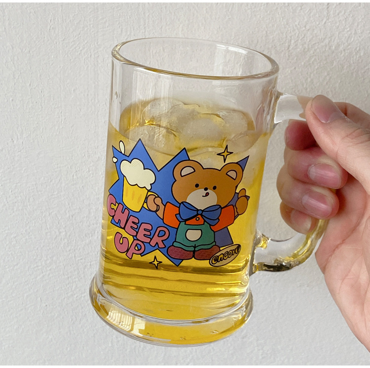 《1838》夏天來了! 大口喝啤酒吧 領結小熊玻璃啤酒杯