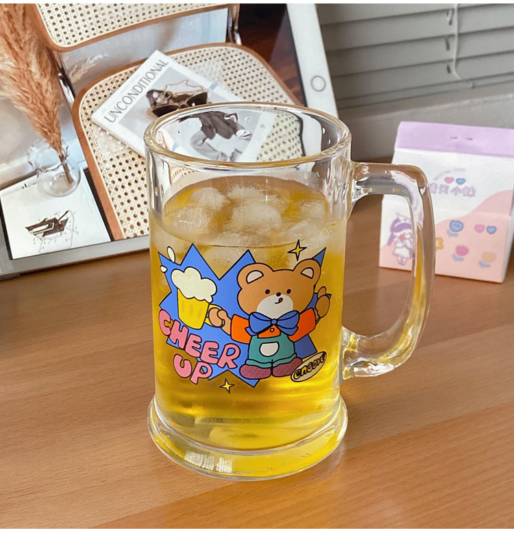 《1838》夏天來了! 大口喝啤酒吧 領結小熊玻璃啤酒杯