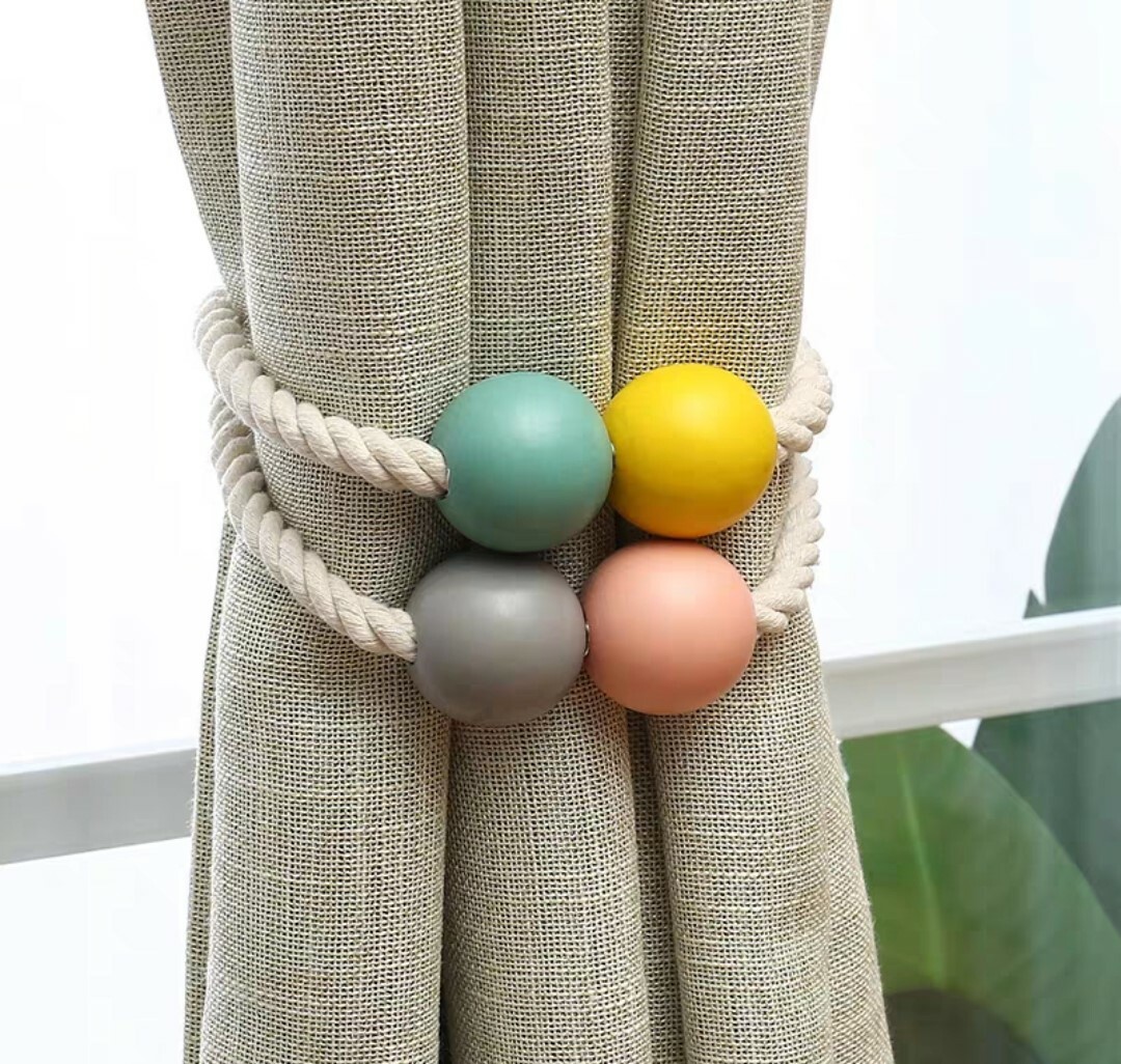 田園風磁吸式窗簾綁帶