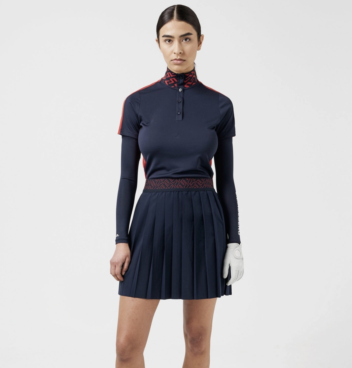 女【現貨】JL正品折扣/JLINDEBERG ODIA PLEATED LADIES GOLF SKIRT NAVY/LPGA球員喜愛窄折裙/ #30316JL