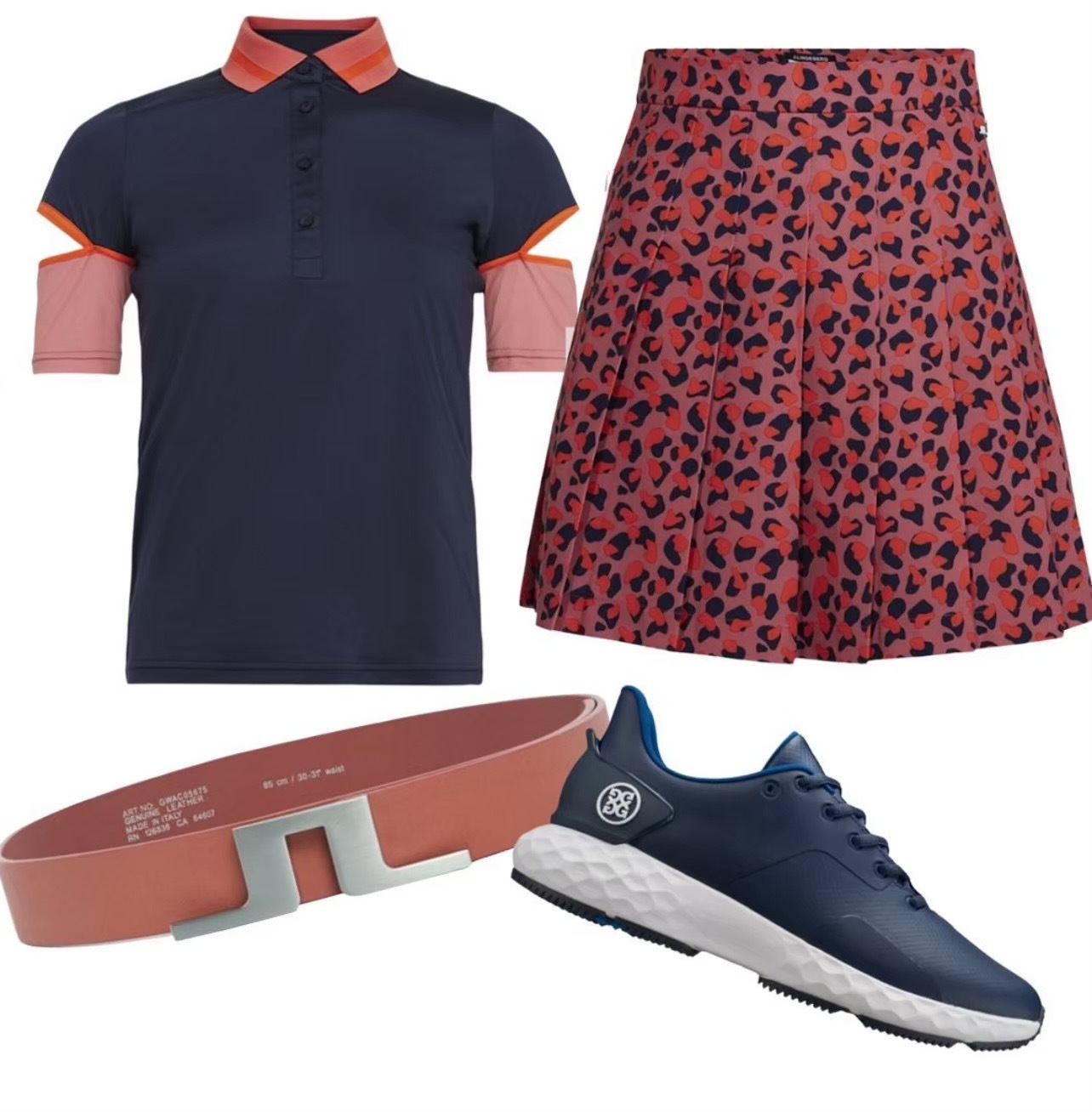 女【現貨】JL正品折扣/JLINDEBERG adina print golf Skort Faded Rose Animal/JL絕版品 動物印花百褶裙褲/#ME111263