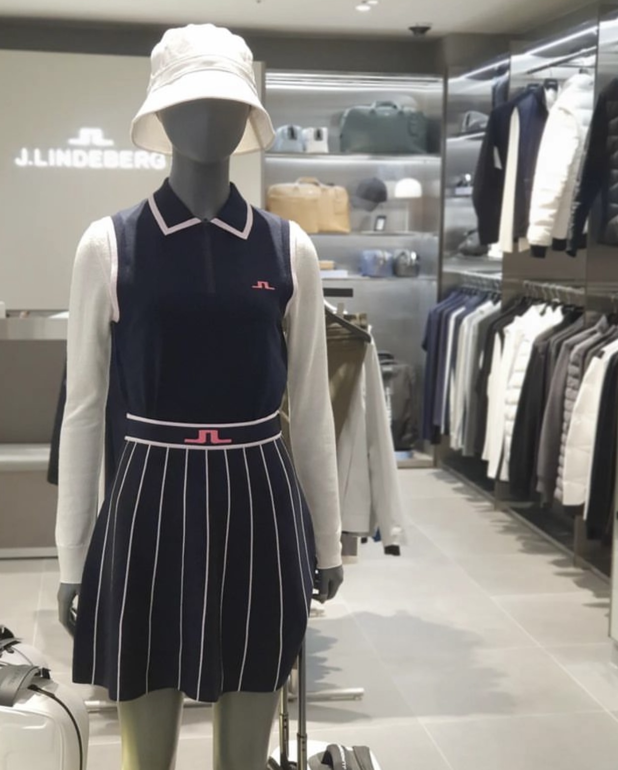 女【現貨】JL正品6折起/JLINDEBERG BAY KNITTED LADIES GOLF SKIRT NAVY/熱銷款 絕版品 薄針織彈性Ａ字裙#2538JL