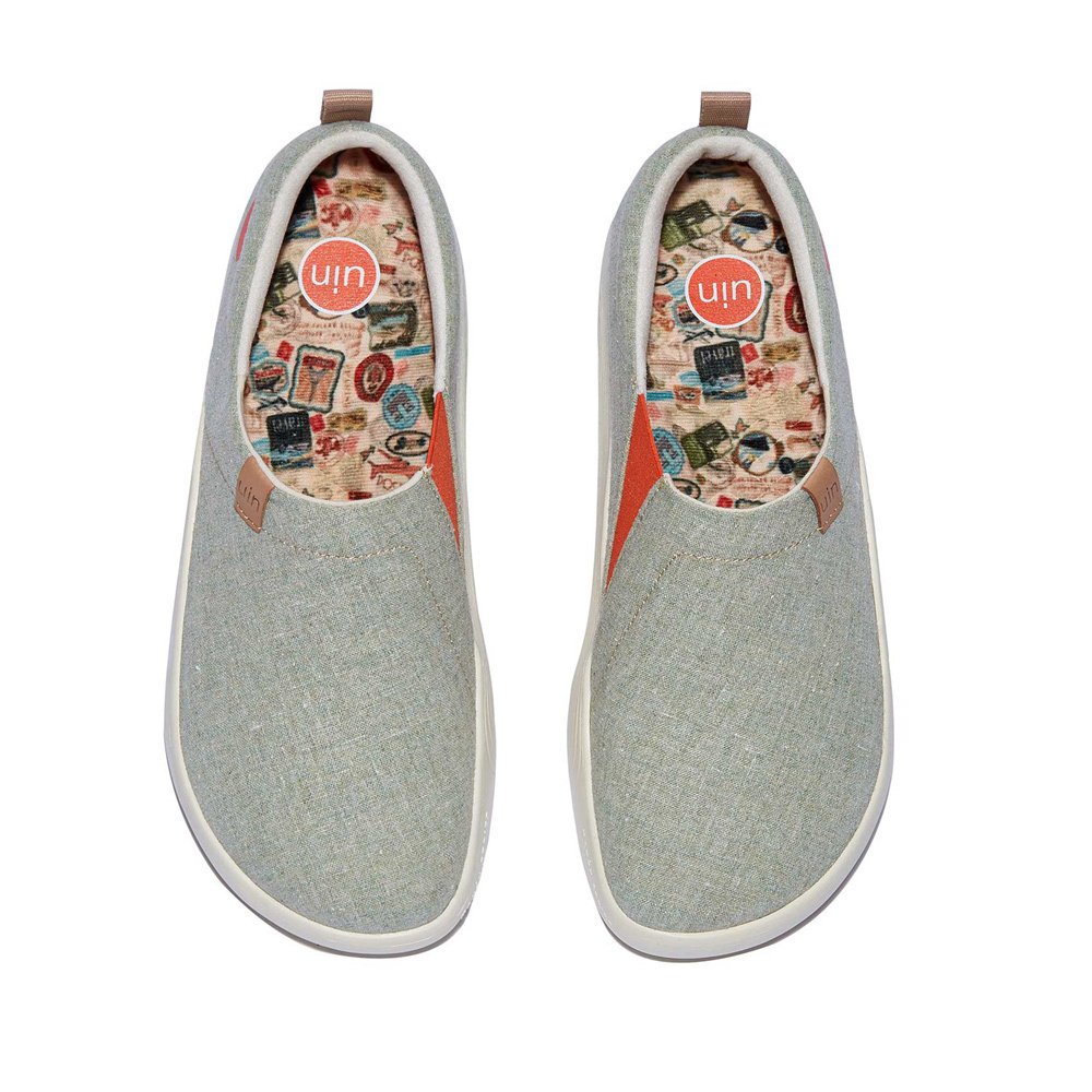 【Uin】西班牙原創設計 | 托萊多10 淺綠 女鞋 彩繪鞋 休閒鞋 懶人鞋