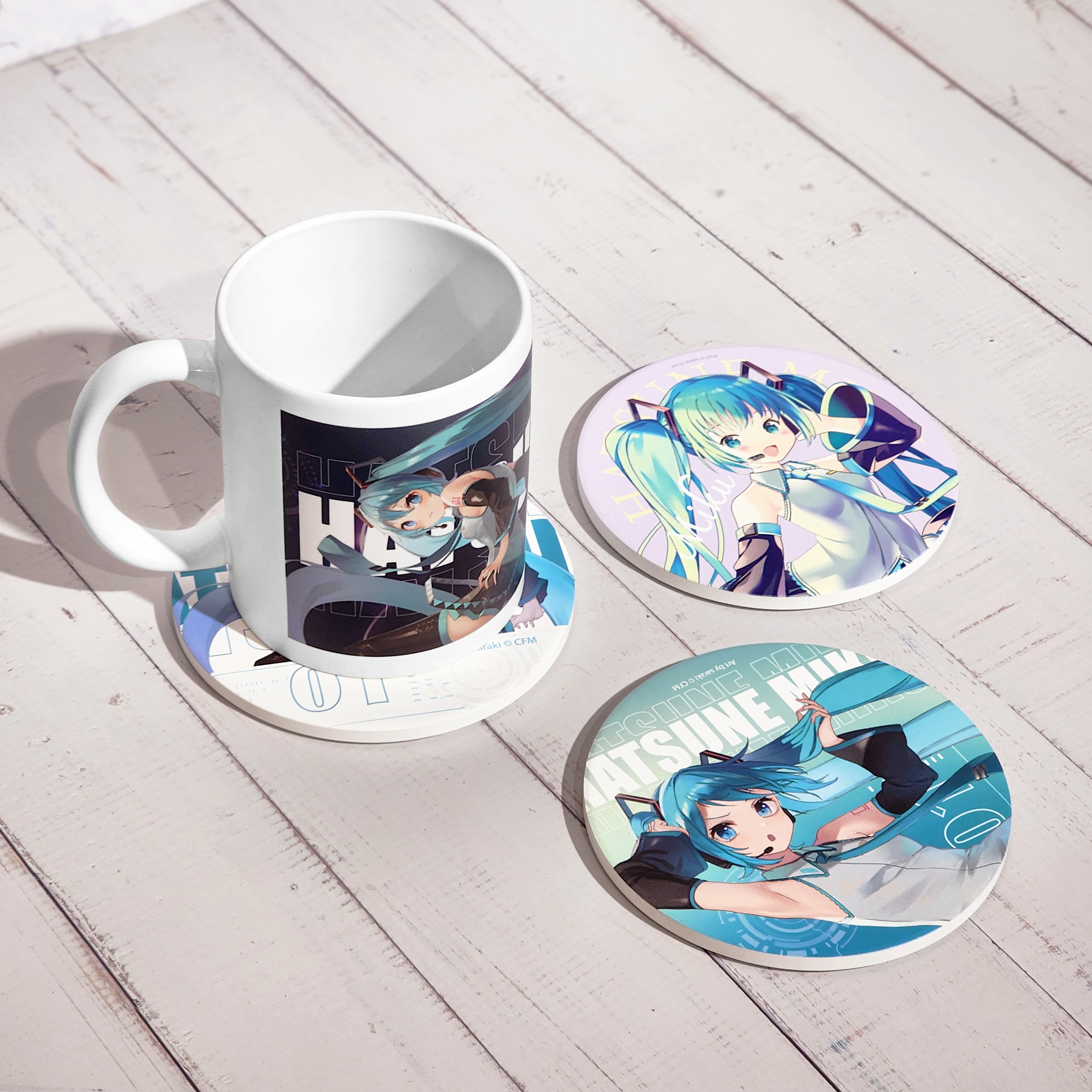 初音未來-陶瓷杯墊-電幻款