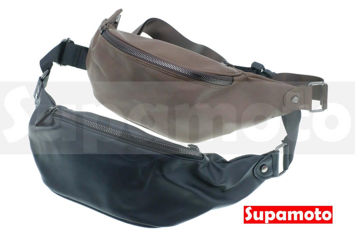 -Supamoto- 騎士 腰包 LB23 復古 胸包 牛皮 斜肩包 單肩 美式 咖啡 黑色