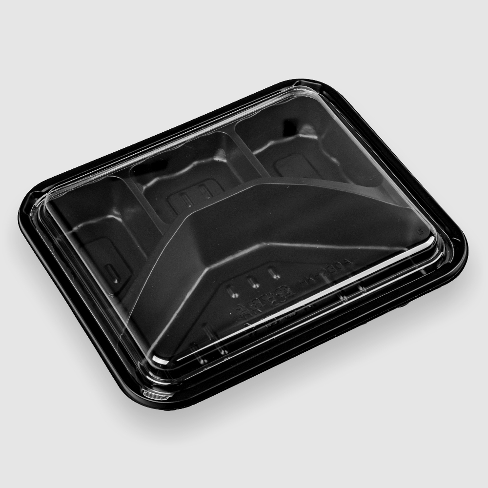 塑膠長方型便當盒 四分格 800ml 37號