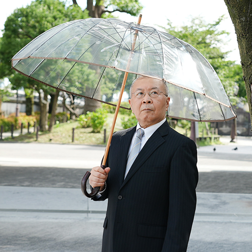 「日本宮內廳御用」WHITE ROSE 職人 高級 樺木 透明傘 大・十六櫻｜300年歷史手工老店 日本製