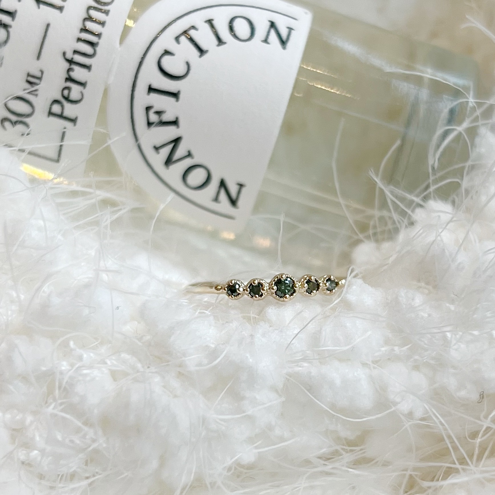 14k Classic漸層綠鑽戒指