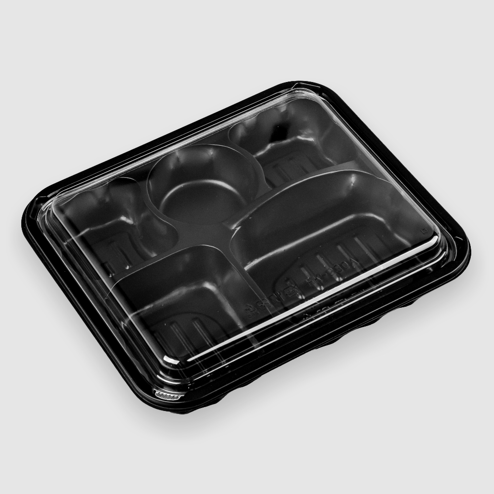 塑膠長方型便當盒 五分格 800ml 38號