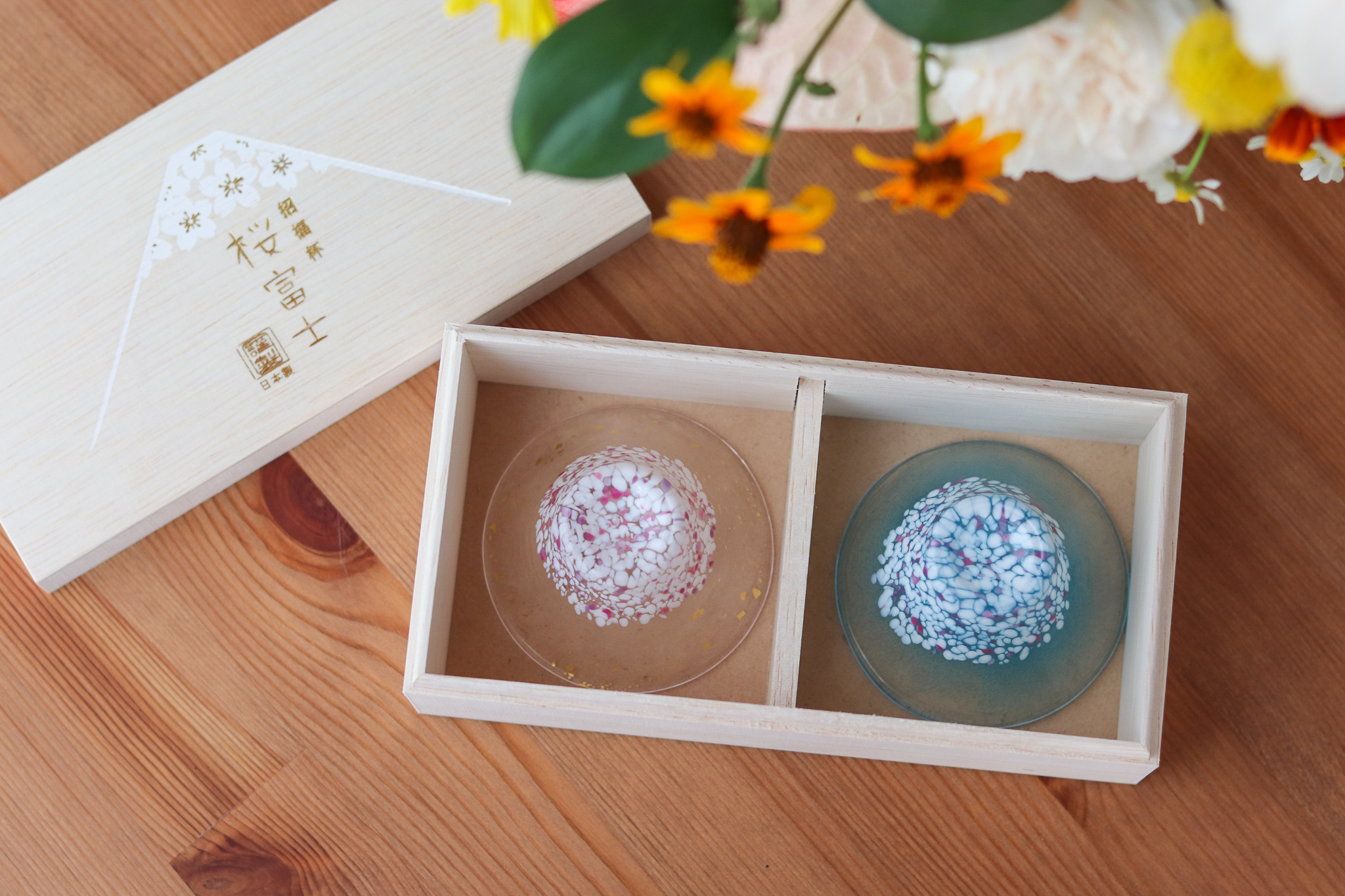 日本 東洋佐佐木 富士山 櫻花清酒杯 木盒禮盒組