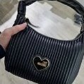 [S] LOVE MOSCHINO PLEATED MINI BAG WITH SHOULDER STRAP,NERO, 8059965684154 (SLM110)