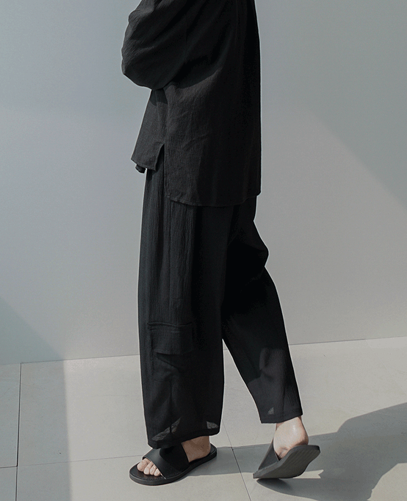 薄款冰絲亞麻九分褲 / 2L / 不提供退換貨