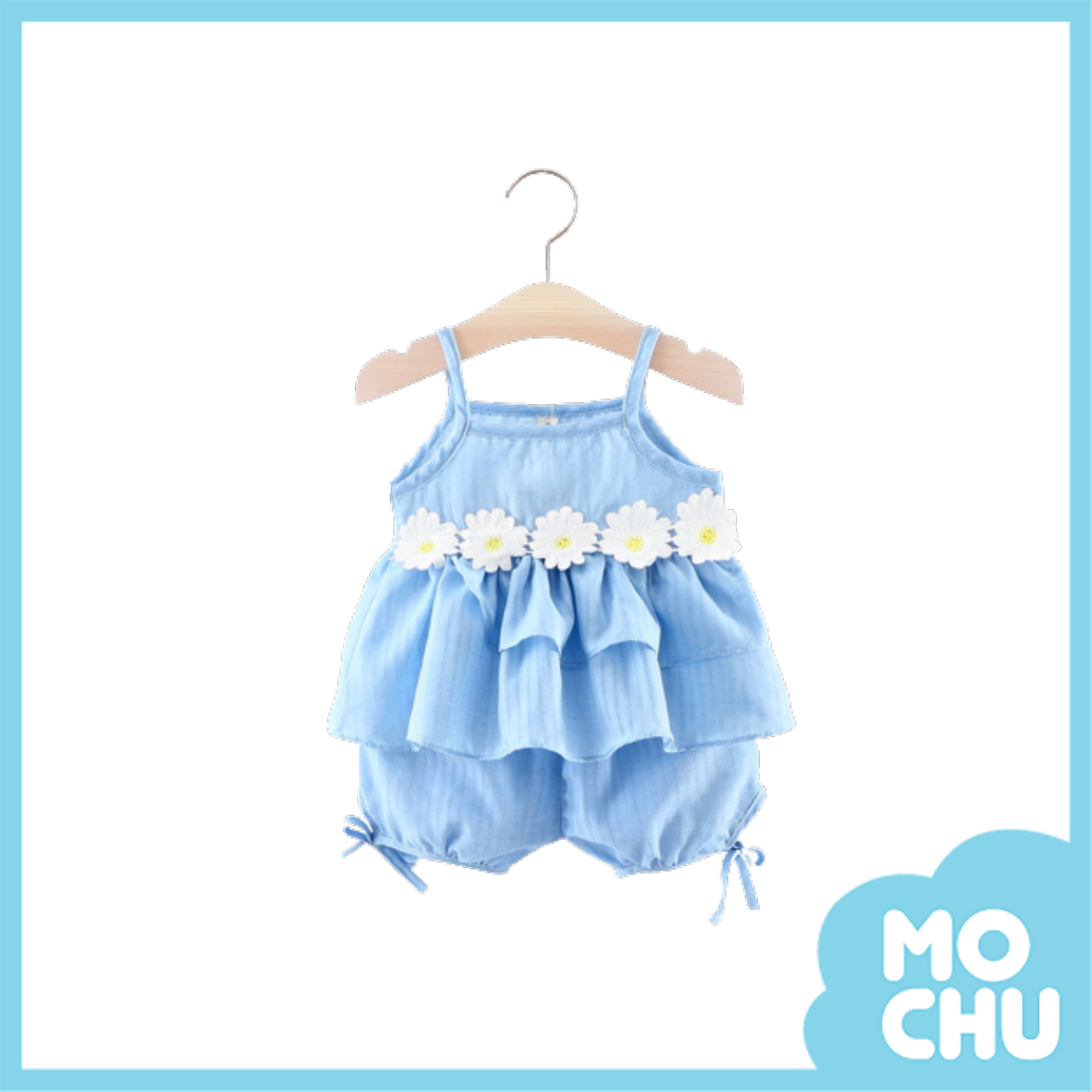 花朵環繞背心套裝(兩色)