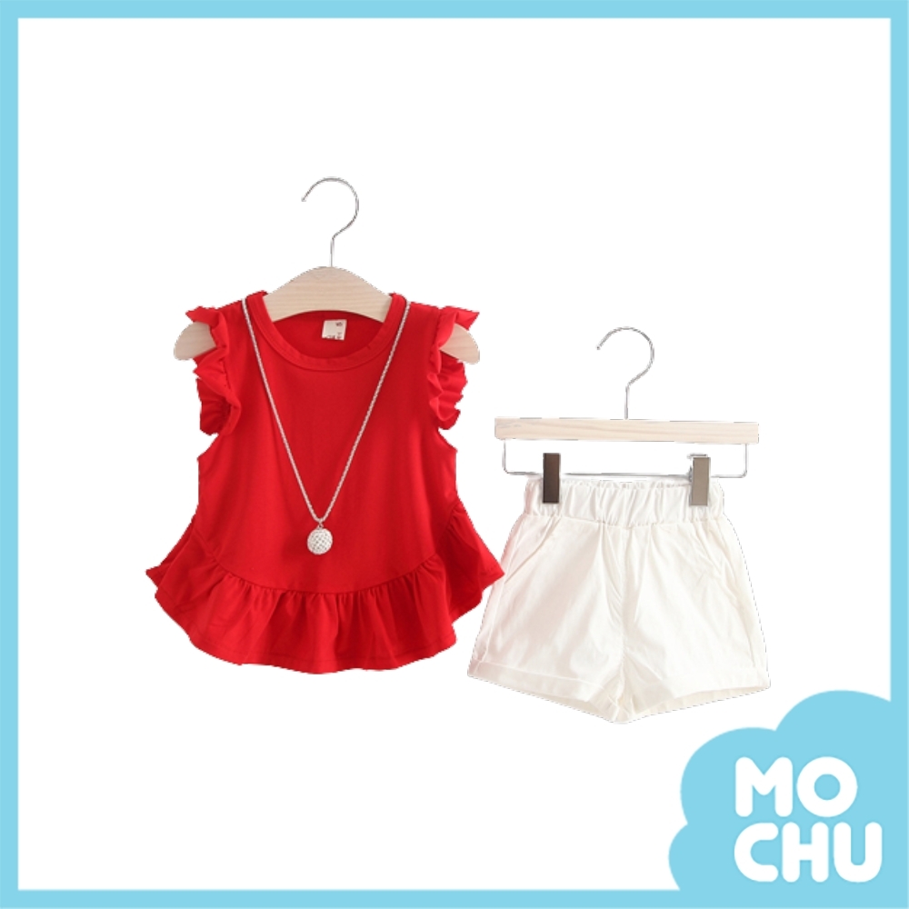 純色小飛袖短褲套裝(兩色)