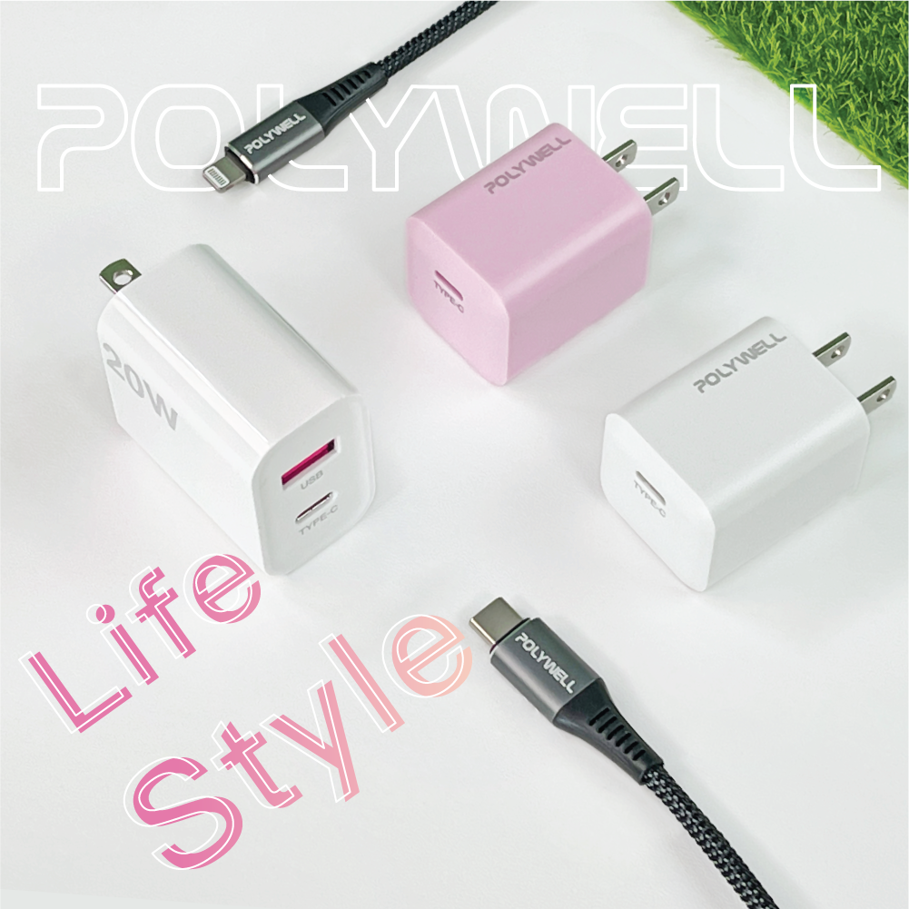 【POLYWELL】PD迷你快充頭 20W Type-C充電頭 豆腐頭 適用iPhone,安卓