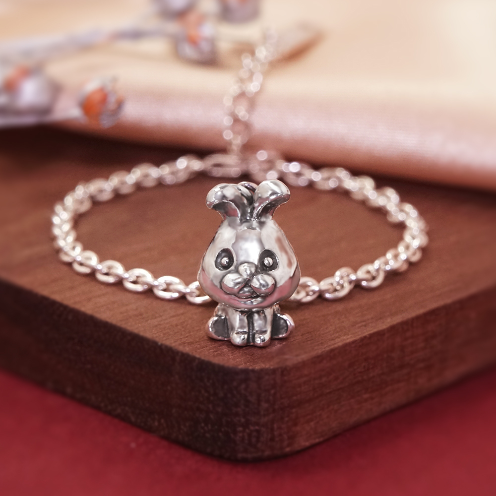 鴻兔大展 兔寶寶兒童手鍊(細版) 兔年生肖送禮 925純銀手鍊