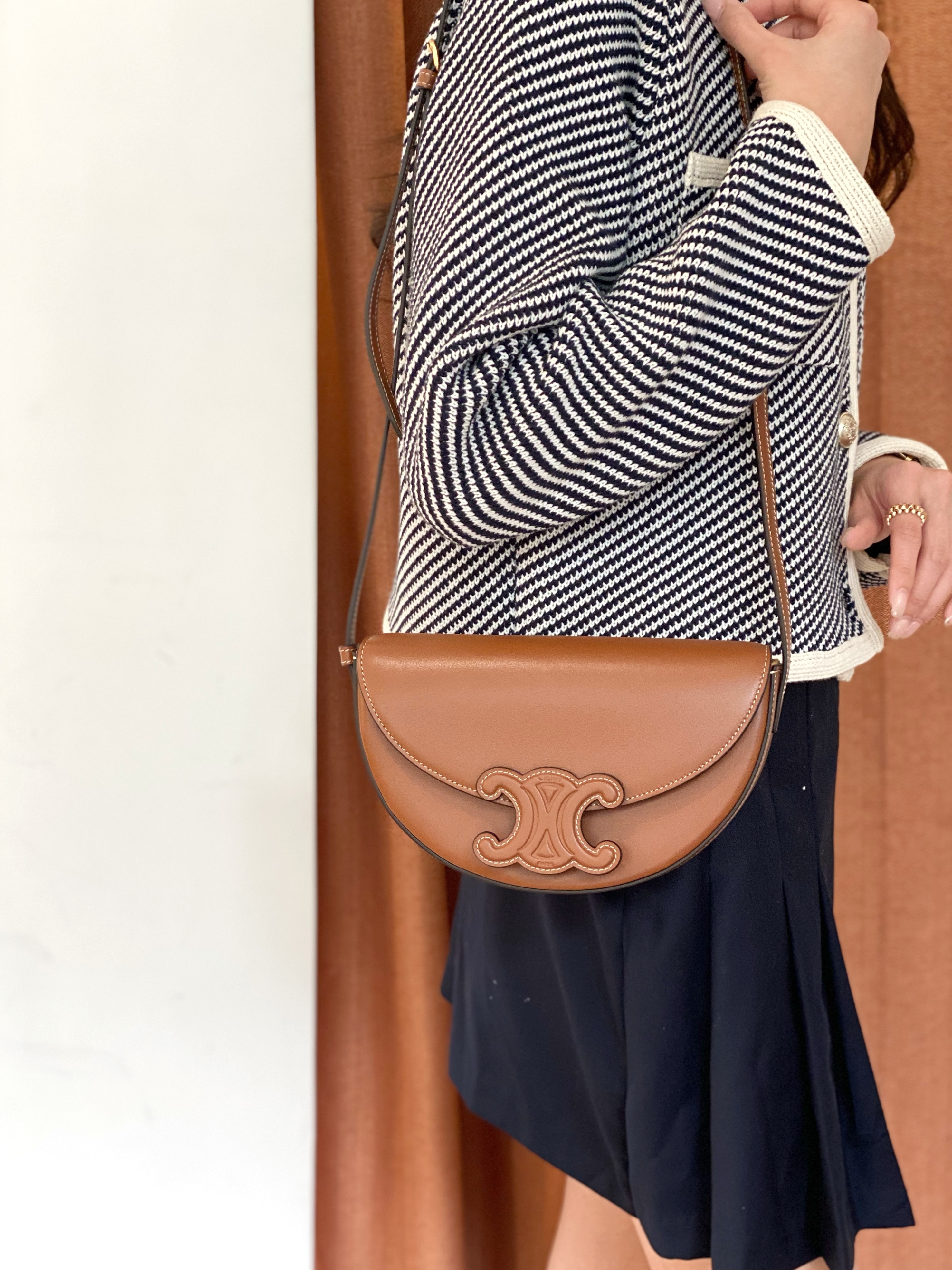 besace cuir triomphe in smooth calfskin