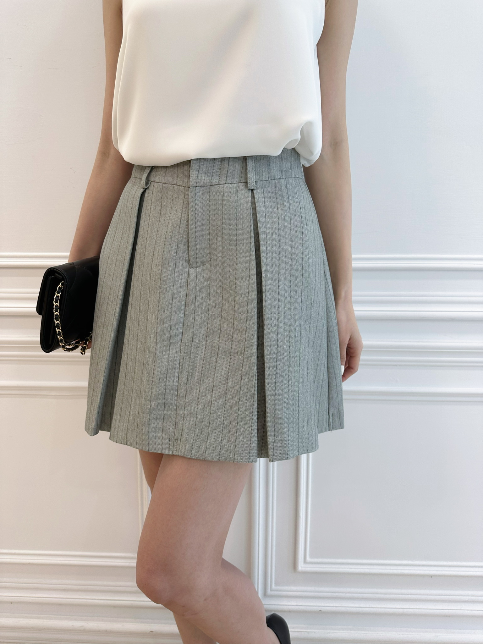 大牌感百褶裙套裝