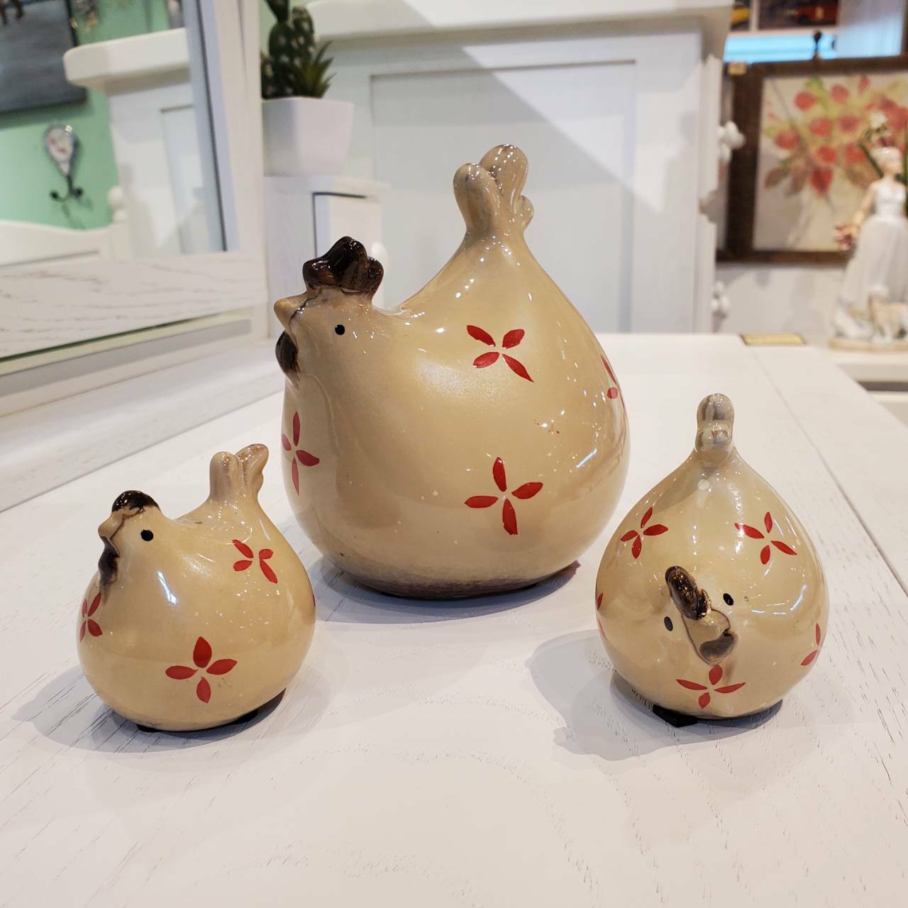 陶藝擺件-母雞帶小雞