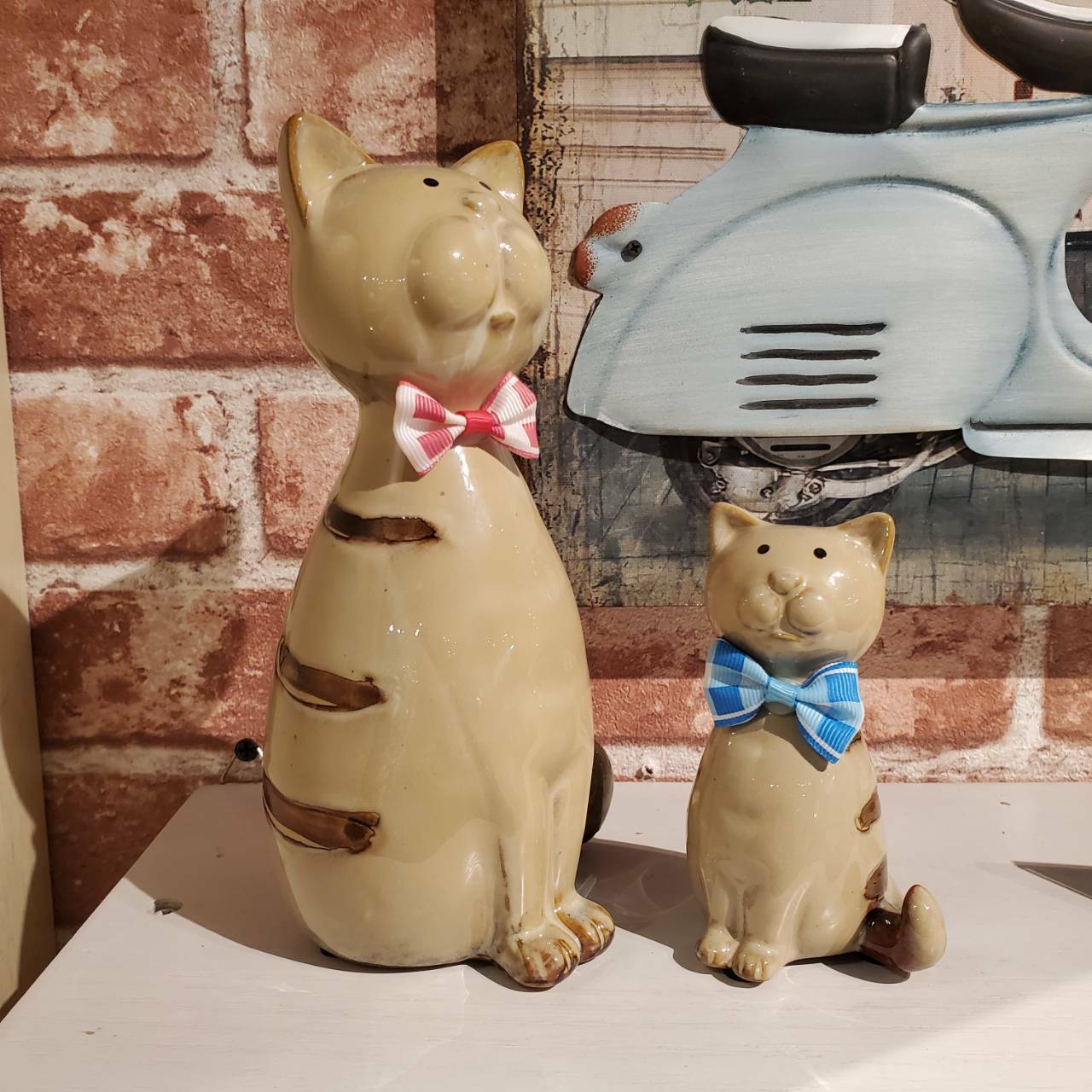 陶藝擺件-蝴蝶結貓