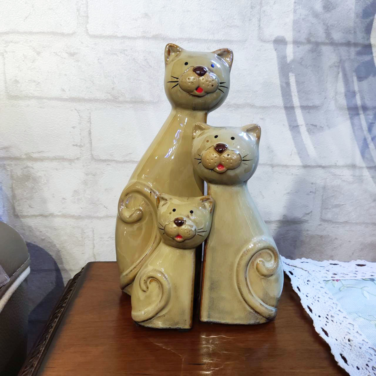陶藝擺件-三隻貓